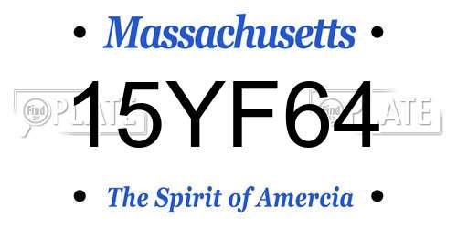 15YF64 Massachusetts License Plate