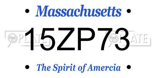 15ZP73 Massachusetts License Plate