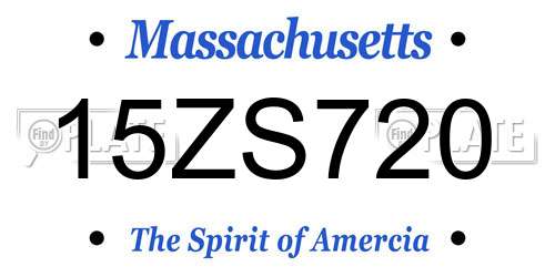 15ZS720 Massachusetts License Plate