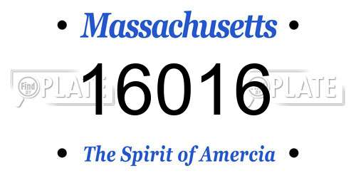 16016 Massachusetts License Plate