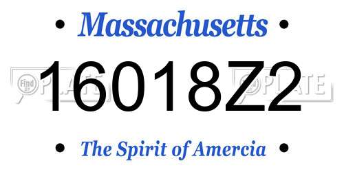 16018Z2 Massachusetts License Plate