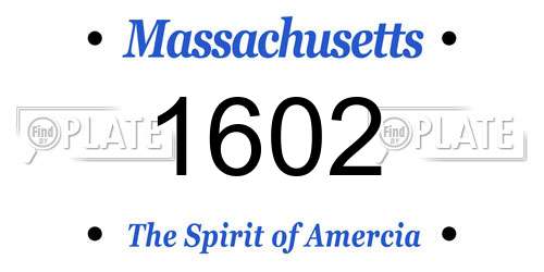 1602 Massachusetts License Plate