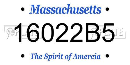 16022B5 Massachusetts License Plate
