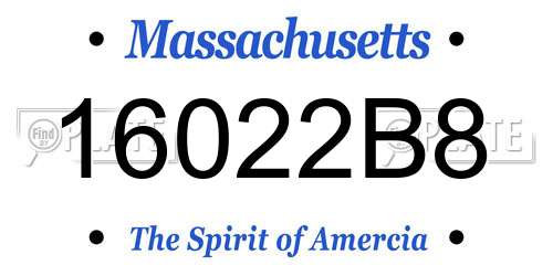 16022B8 Massachusetts License Plate