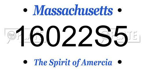 16022S5 Massachusetts License Plate