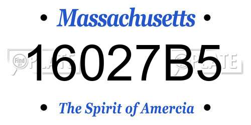 16027B5 Massachusetts License Plate