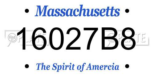 16027B8 Massachusetts License Plate