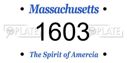 1603 Massachusetts License Plate