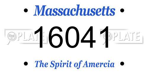 16041 Massachusetts License Plate