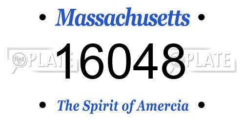 16048 Massachusetts License Plate