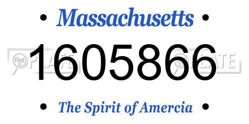 1605866 Massachusetts License Plate