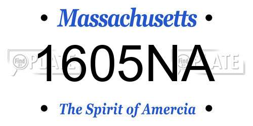 1605NA Massachusetts License Plate