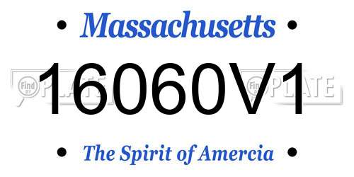 16060V1 Massachusetts License Plate