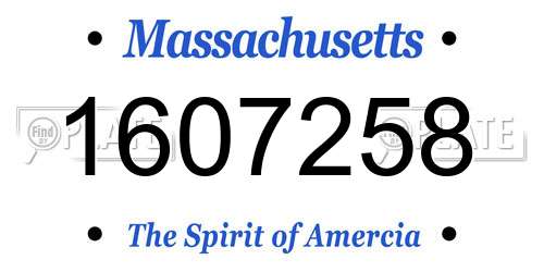 1607258 Massachusetts License Plate