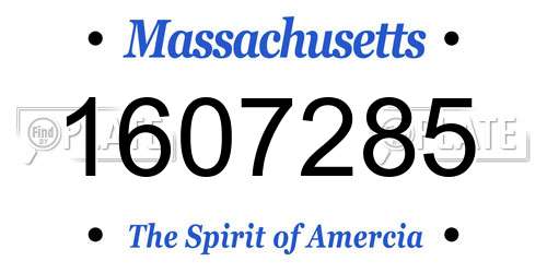1607285 Massachusetts License Plate