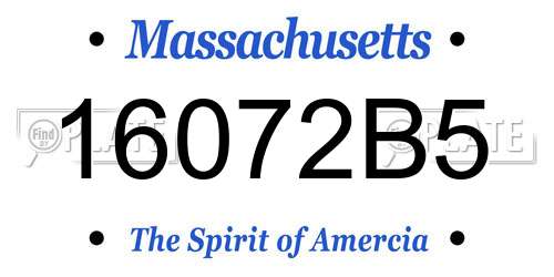 16072B5 Massachusetts License Plate