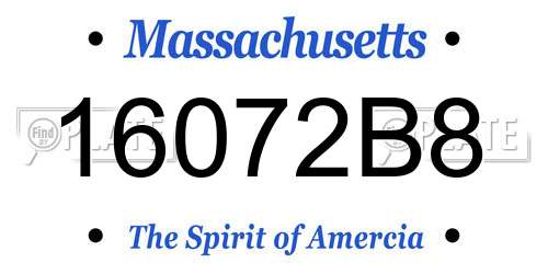 16072B8 Massachusetts License Plate
