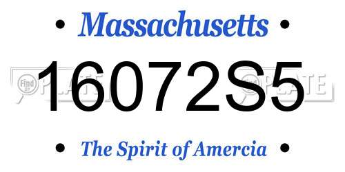 16072S5 Massachusetts License Plate