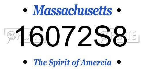 16072S8 Massachusetts License Plate