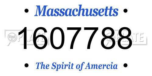 1607788 Massachusetts License Plate