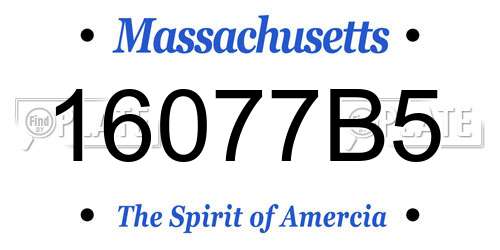 16077B5 Massachusetts License Plate