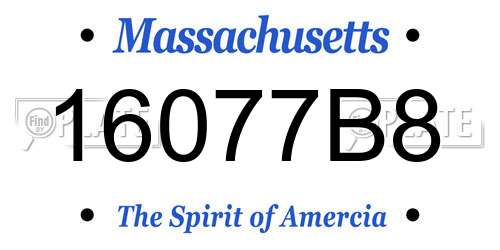 16077B8 Massachusetts License Plate