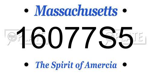 16077S5 Massachusetts License Plate
