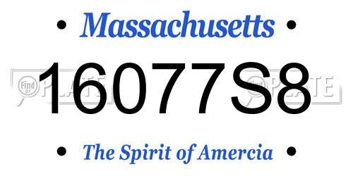 16077S8 Massachusetts License Plate