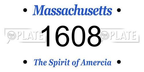 1608 Massachusetts License Plate