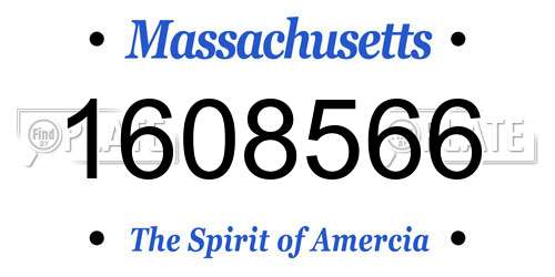 1608566 Massachusetts License Plate
