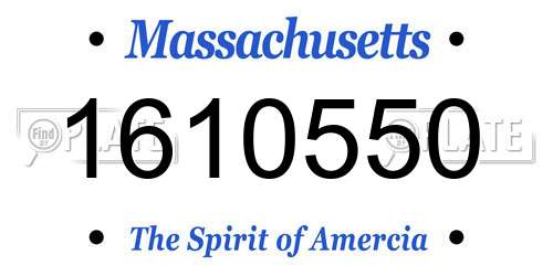 1610550 Massachusetts License Plate