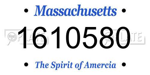 1610580 Massachusetts License Plate
