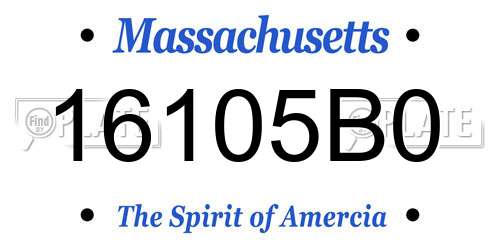 16105B0 Massachusetts License Plate
