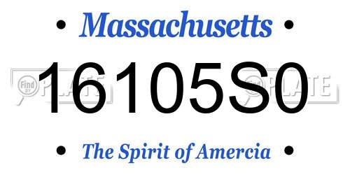16105S0 Massachusetts License Plate