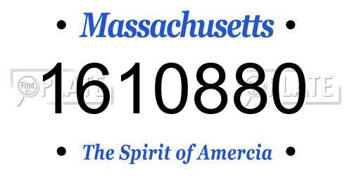 1610880 Massachusetts License Plate