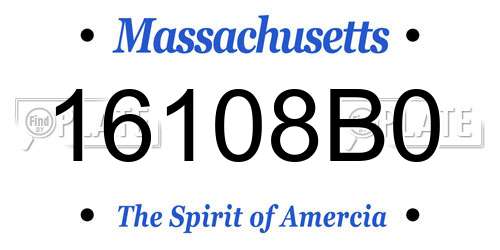 16108B0 Massachusetts License Plate