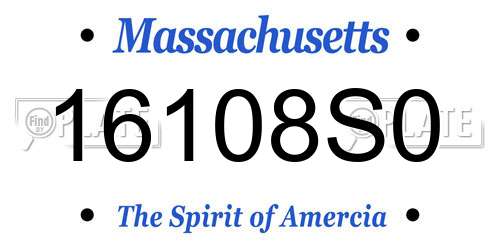 16108S0 Massachusetts License Plate