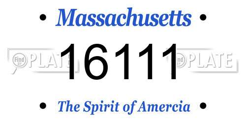 16111 Massachusetts License Plate