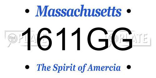 1611GG Massachusetts License Plate