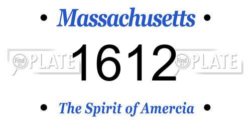 1612 Massachusetts License Plate