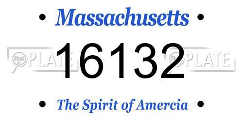16132 Massachusetts License Plate