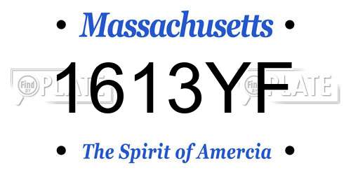 1613YF Massachusetts License Plate