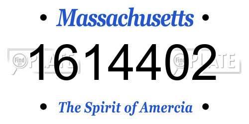1614402 Massachusetts License Plate