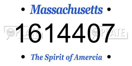 1614407 Massachusetts License Plate