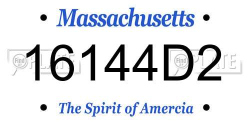 16144D2 Massachusetts License Plate
