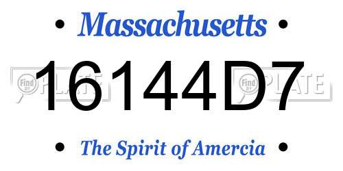16144D7 Massachusetts License Plate