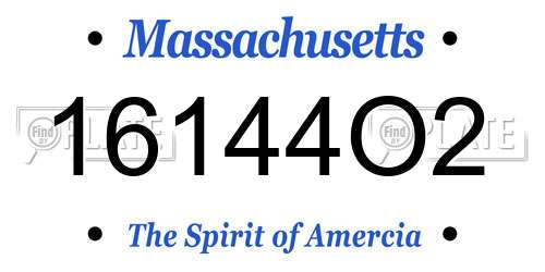 16144O2 Massachusetts License Plate