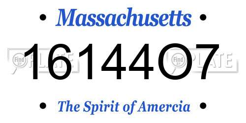 16144O7 Massachusetts License Plate