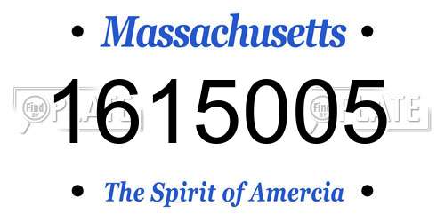 1615005 Massachusetts License Plate