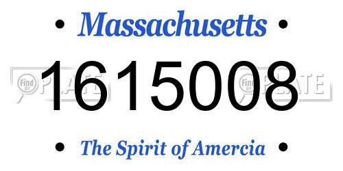 1615008 Massachusetts License Plate